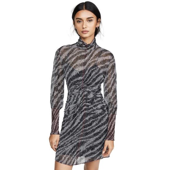 Rag & Bone NWT Maris Mini Dress Black Multi Size 10 - Picture 1 of 10